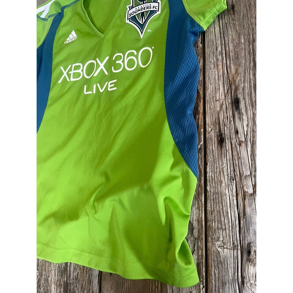 Adidas Seattle Sounders FC Jersey Xbox 360 Live Green Blue Womens Medium Soccer - Picture 3 of 8
